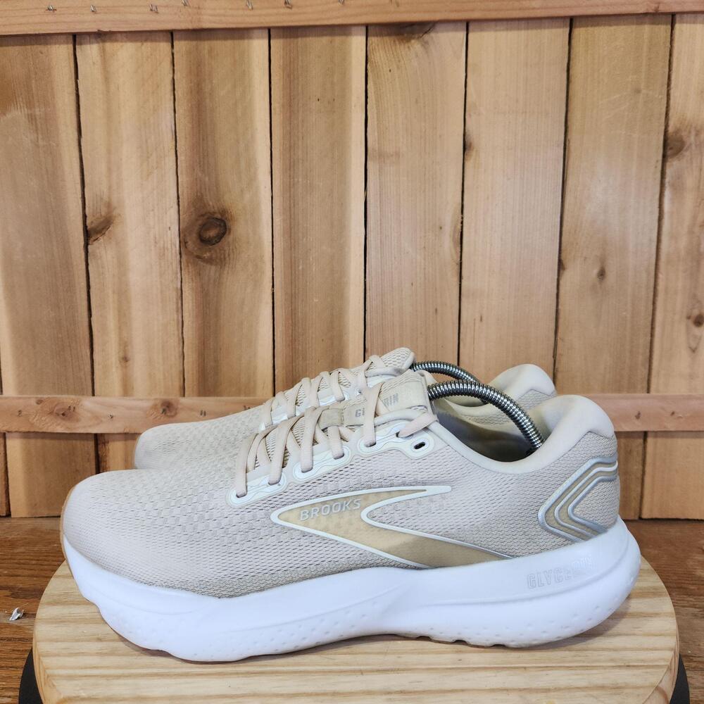 Brooks Glycerin 21 Shoes Mens 12 Beige Mesh Road Running Sneakers 1104191D293